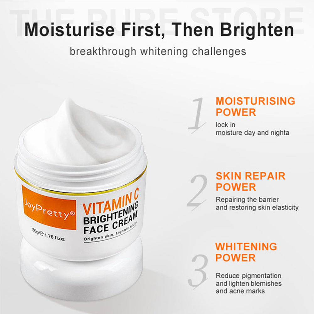 JoyPretty Vitamin C Face Cream with Niacinamide – Brightening Moisturizer for Dark Spots, Uneven Skin Tone & Hydration