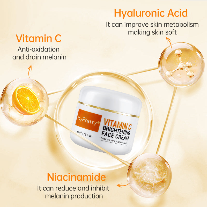 JoyPretty Vitamin C Face Cream with Niacinamide – Brightening Moisturizer for Dark Spots, Uneven Skin Tone & Hydration