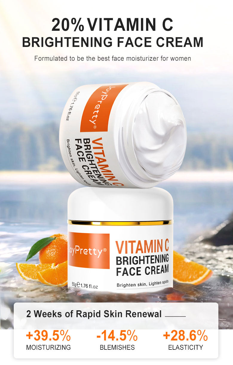 JoyPretty Vitamin C Face Cream with Niacinamide – Brightening Moisturizer for Dark Spots, Uneven Skin Tone & Hydration